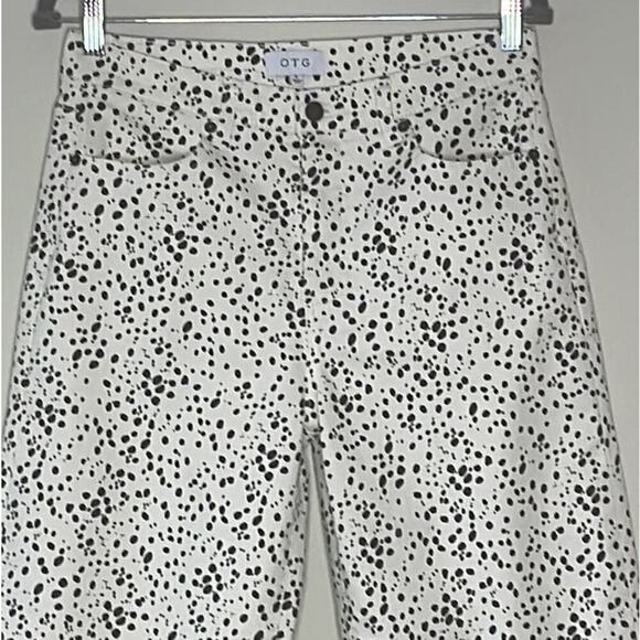 OTG HIGH-RISE WIDE LEG  CROPPED ANIMAL‎ PRINT DENIM SIZE 8 - Picture 3 of 8